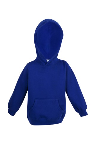 INFANT PLAIN FLEECE POCKET HOODIE:ROYAL
